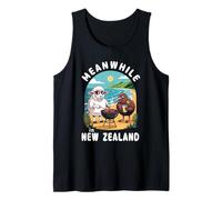 Meanwhile in New Zealand Kiwi Sheep BBQ Summer Souvenir Tank Top