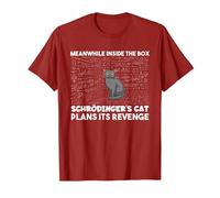 Meanwhile Inside The Box Funny Schrödinger's Cat T-Shirt, Men, Cranberry Red, Large