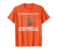 Meanwhile Inside The Box Funny Schrödinger's Cat T-Shirt, Men, Orange, Medium
