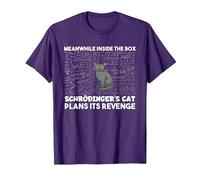 Meanwhile Inside The Box Funny Schrödinger's Cat T-Shirt, Men, Purple, X-Large