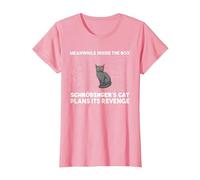 Meanwhile Inside The Box Funny Schrödinger's Cat T-Shirt, Women, Pink, Medium