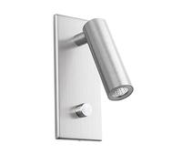 Meanyee Wall Mounted Reading Lamp Headboard Bedside Light with Twist Switch/Dimmable/Adjustable Arm/Brushed Nickel/3000K LED 4.5W/ (Recessed)
