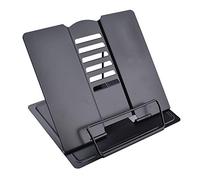 MEAOR Metal Book Stand Folding Reading Stand Anti-Slip Adjustable Desktop Bookend Cookbook Rest Book Holder (Black)