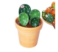 Measure Spoons - 4 Pieces Ceramic Cactus with Storage,Kitchen Spoons Measuring Tools for Restaurant Bakery Liquid Powder Salt Flourl Home Apartment Farmhouse