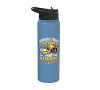 Measure Twice Cut Once Pray Always Handyman Home Renovation Stainless Steel Insulated Water Bottle