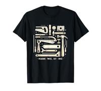 Measure Twice Cut Once Retro Carpenter Woodworker Tools T-Shirt