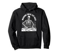Measure Twice Cut Once Woodworker Skeleton Carpenter Gift Pullover Hoodie