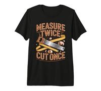 Measure Twice Cut Once Woodworker Wisdom Premium T-Shirt