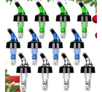 Measured Liquor Bottle Pourers 1oz Set of 12 Spirits Alcohol Pourers Automatic Measuring Wine Spouts Drink Liquor Shot Measure Dispenser for Cocktail Home Bar (4 Clear, 4 Green, 4 Blue)