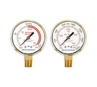 MEASUREMAN 2-Inch Dual Gauge Acetylene Regulator for Welding & Cutting - 0-30 PSI Low, 0-400 PSI High, Brass Body, Gold Case, 1/4" NPT Thread, UL Listed