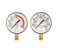 MEASUREMAN 68mm Acetylene Regulator Pressure Gauges (UL Listed) - 0-30 psi Low & 0-400 psi High, 1/4" NPT, Gold Case