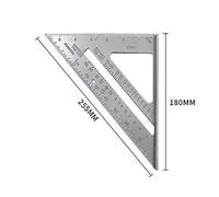 Measurement Tool Square Ruler Aluminum Alloy Speed Protractor Miter For Carpenter Tri-square Line Scriber Saw Guide Woodworking Tools(Silver INCH)