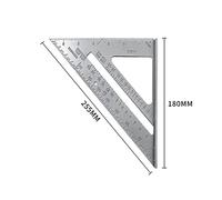 Measurement Tool Square Ruler Aluminum Alloy Speed Protractor Miter For Carpenter Tri-square Line Scriber Saw Guide Woodworking Tools(Silver INCH)