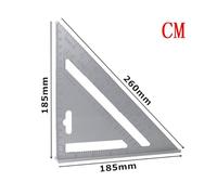Measurement Tool Square Ruler Aluminum Alloy Speed Protractor Miter For Carpenter Tri-square Line Scriber Saw Guide Woodworking Tools(Silver CM)
