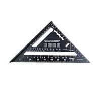 Measurement Tool Square Ruler Aluminum Alloy Speed Protractor Miter For Carpenter Tri-square Line Scriber Saw Guide Woodworking Tools(Black CM)