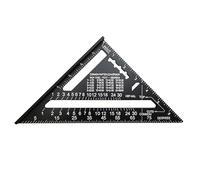 Measurement Tool Square Ruler Aluminum Alloy Speed Protractor Miter For Carpenter Tri-square Line Scriber Saw Guide Woodworking Tools(Black INCH)