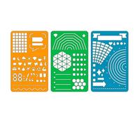 Measurement Tools 3 Pack for Field Note Journal | For Architects and Artists, Multi Functional, Various Shape Cutouts, Compact Measuring Tool, Accurate Sketching