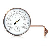 MEASURETOOL Dial 6" Brass Swivel Thermometer Indoor Outdoor Thermometer with Large Display for Home, Patio, and Greenhouse, Window Thermometer with Humidity (6inch thermo&hygrometer)