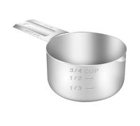Measuring Cup, 1 Cup Stainless Steel Food Scoop, Precise Kitchen Gadgets for Cooking Baking, Cocktail Espresso Rice Liquid Measurement, Dishwasher Safe (6oz)