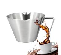 Measuring Cup - 100 ml Shots Measuring Cup with Handle | Measuring Cup with Spout | Stainless Steel Heat Resistant Three-Scale Cup | Double Spout Pitcher for Baking Coffee Brewing