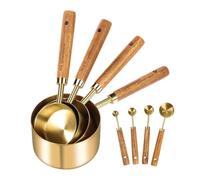 Measuring Cup and Measuring Spoon Precise Stackable 8-Piece Set in Gold