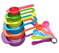 Measuring Cup and Spoon Set of 11 Food Grade Multicolor Space Saving Stackable Baking Tools (Multicolor, 11 Pcs)
