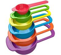 Measuring Cup and Spoon Set of 6 Food Grade Multicolor Space Saving Stackable Baking Tools