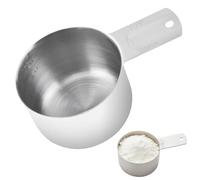 Measuring Cup, Baking Measuring Cups, 1 Cup (240ml/8oz) Stainless Steel Food Scoop for Pet, Rice, Precise Kitchen Gadgets for Cooking Baking for Cooking and Cocktail, Espresso 12.7 Cm X 5.5cm