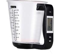 Measuring Cup Kitchen Scales Digital Beaker Libra Electronic Tool Scale with LCD Temperature and Weight Display (Black)