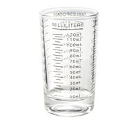 Measuring Cup Shot Glass - 120ML/4OZ Heavy Duty Glass with Accurate Black Scales - Red, for Espresso, Cocktails & Kitchen Ingredients | NLnnmuzh-1Pack (Black line)
