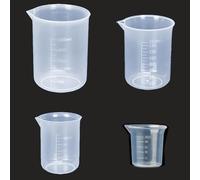 Measuring Cup Small, Set of 4 Measuring Cups with Spout, 25 ml, 50 ml, 150 ml, 250 ml, Small Measuring Cup for Kitchen and Baking, Practical Measuring Cups Made of Polypropylene, Semi-Transparent