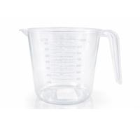 Measuring Cup with Handle, 1 Litre, Clear Plastic, BPA Free, Stackable