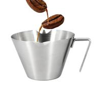 Measuring Cup with Handle,Stainless Steel ES.presso Measuring Cup with Three Scale Marking and Double Spout,100ml Heat-Resistant Beaker for Baking Kitchen Coffee Brewing Dosing Mixing Drinks