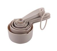 Measuring Cups,10 Piece Plastic Measuring Cups and Spoons Set,Plastic Measure Cup Set, Baking Measure Cup, Baking Gadgets, for Kitchen Baking and Cooking(Khaki)
