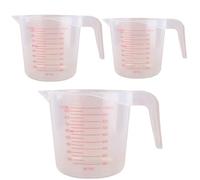 Measuring Cups, 3Pcs Measuring Cup Set, Clear Plastic Cups with Scale Stackable Large Cup with Handle for Mix Paint, Resin, Epoxy, Kitchen Tools Plastic