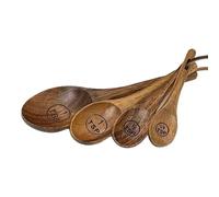 Measuring Cups and Spoons in Rustic - Handmade Set for Kitchen, Pastry and Coffee | Eco-Friendly Ladle and Measuring Cup for Glasses, Sugar, Flour, Honey, Tea