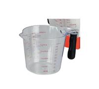 Measuring Cups Blue,Beige,Black,Moss,Peach and Gray 1 Litre Clear with Rubber Handle Lightweight Easy Grip (2-Piece) Measuring Cups for Baking & Cooking, Plastic Jug with Black Measurements