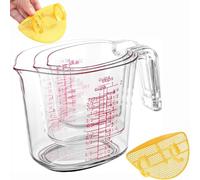 Measuring Cups Set with 2 Filter Baffles, 3Pcs Nesting Liquid Measuring Spout Jugs for Kitchen 1 Cup/250ml/8oz, 2 Cup/500ml/16oz, 4 Cup/1000ml/32oz - BPA-Free & Multiple Measurement Scales