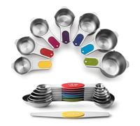 Measuring Cups & Spoons, Magnetic, Multi-Color, Set of 15