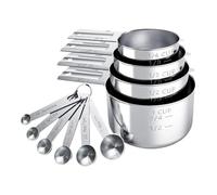 Measuring Cups Stainless Steel - with Spoons Steel Accurate Stackable Kitchen Gadgets | Dry & Liquid Ingredient Measuring Cups Set | for Home Dorm Apartment Cafe Drinks Dining Room Cooking Baking Food