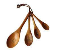 Measuring Cups Wood | Farm Wood Scoop, Coffee Beans Sugar Salt Seasoning Scoop, Honey Measuring Accessories, This Set Comes With A Burlap Bag And Strap To Keep Your Tidy And Organise