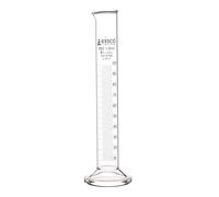 Measuring Cylinder, 100ml - Class B, ISO 4788-1.0ml Blue Graduations - Round Base with Spout - Borosilicate Glass - Eisco Labs