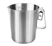 Measuring Jug 1L Stainless Steel, Measuring Cup Metal with Handle, with Ounce and ML Scale, Dishwasher Safe, Milk Jug