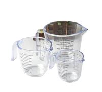 Measuring Jug 3PCS 150/300/600ml Plastic Measuring Cup Clear Scale Show Transparent Mug Pour Spout 3sizes Device Measuring Jug with Handle(150ml)