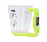 Measuring Jug with Digital Electronic Scale 1 Kg with LCD Display, Digital Kitchen Scale and Measuring Cup, Weights and Temperatures Can Be Measured Portable for Daily Use in the Kitchen(verde)