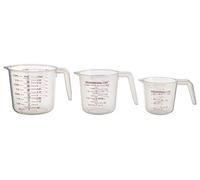 Measuring Jugs, Clear Plastic, Set of 3