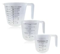 Measuring Jugs Set 250ml 500ml 1000ml - Plastic Measuring Cups with Handle, BPA Free,Stackable and Easy-Read Measurements for Cooking Baking and Liquid Mixing (3-Piece)