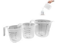 Measuring Jugs Set of 3 - 1L, 500ml & 250ml - Premium Clear Plastic Measuring Cups for Baking, Cooking & Liquids
