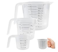 Measuring Jugs Set of 3, 250ml, 500ml, 1000ml, Easy-Pour Design with Clear Measurement Marks, Stackable for Kitchen Storage, Measuring Jug for Baking, Cooking & Liquid Measurement