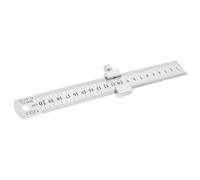 Measuring Ruler with High Strength Stainless Steel Plate and Positioning Block for Engineers Architects Using in School and Home 7.87In Metal Rule